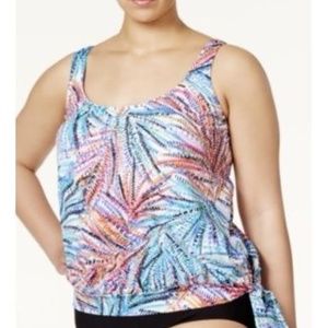 New $74 Swim Solutions Plus Size Side-Tie Tankini